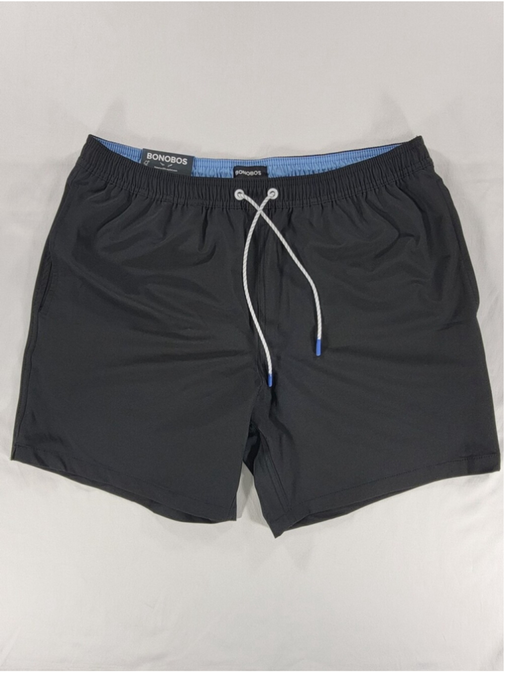 NEW Bonobos Mens Solid Black 7" Inch Swim Shorts Trunks Mesh Lined Large Stretch